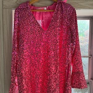 Free People Selena sequin Barbie pink